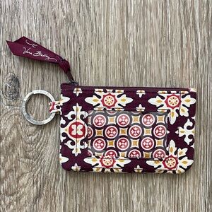 Vera Bradley Burgundy and Yellow Patterned Card Holder